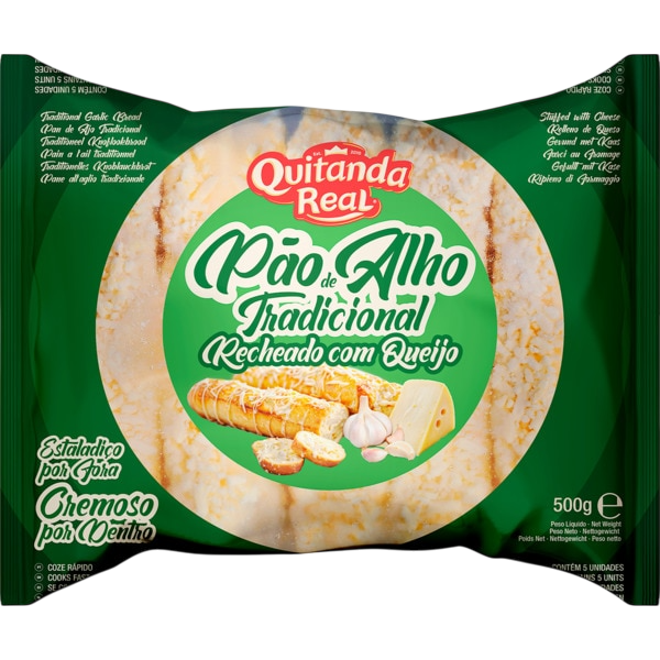 PAO DE ALHO COM QUEIJO CONGELADO QUITANDA REAL 500G