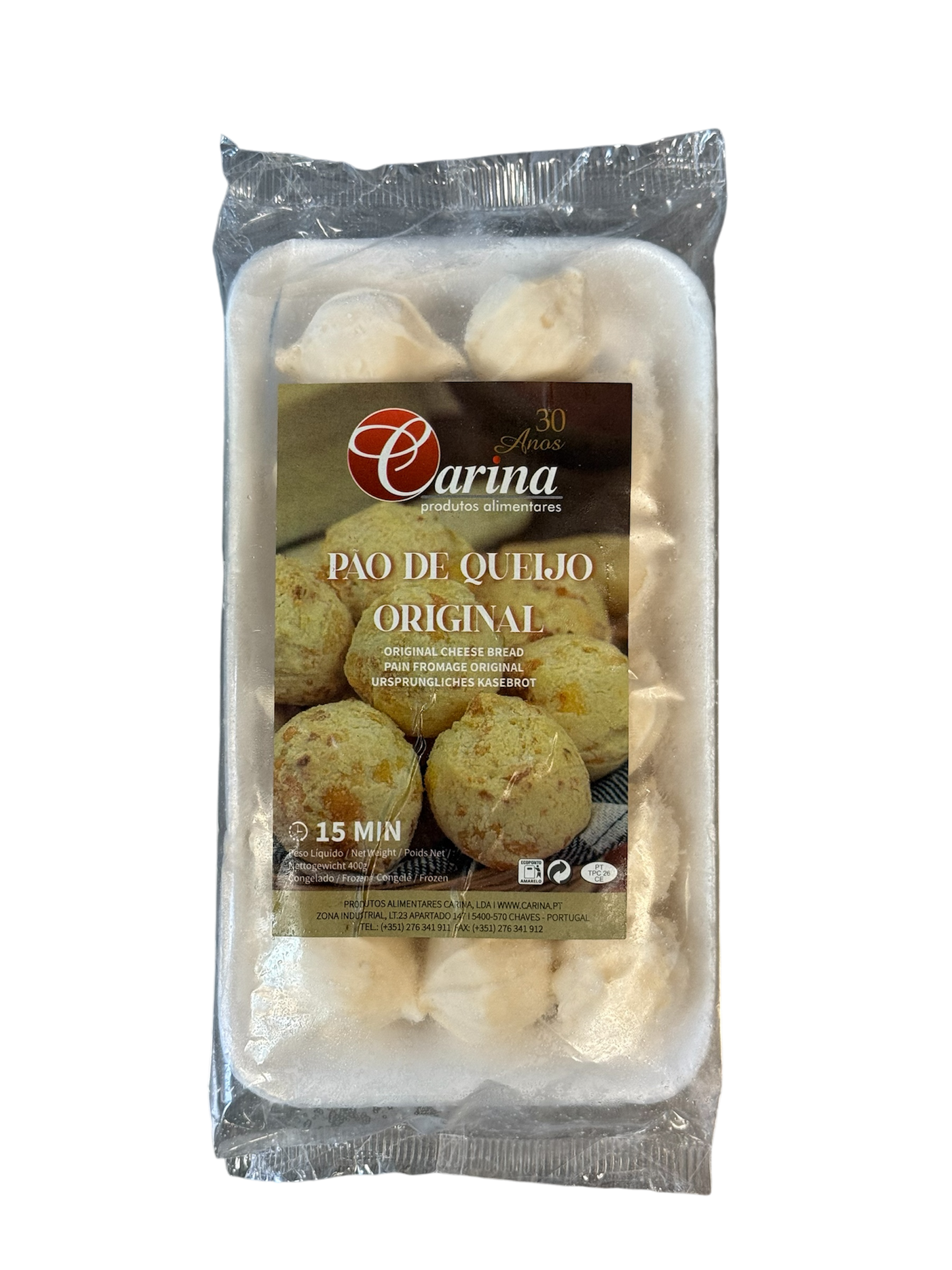 PAIN AU FROMAGE CONGELE PAO DE QUEIJO CARINA 400G