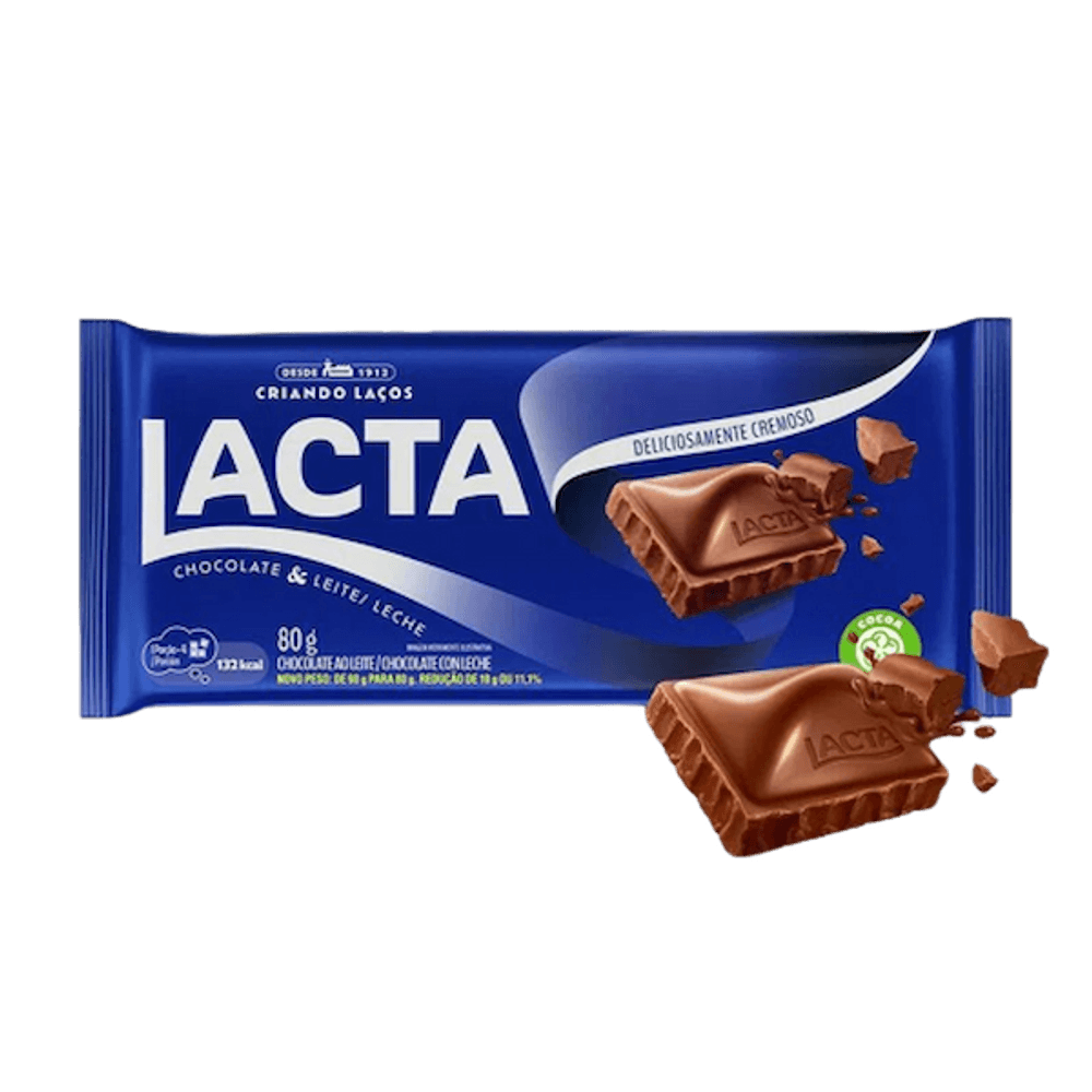 CHOCOLAT LACTA AO LEITE 80G